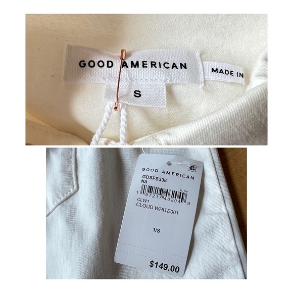 GOOD AMERICAN SHIRT NWT S CLOUD WHITE IVORY WESTERN CASUAL MINIMALIST CLASSIC - Picture 12 of 12